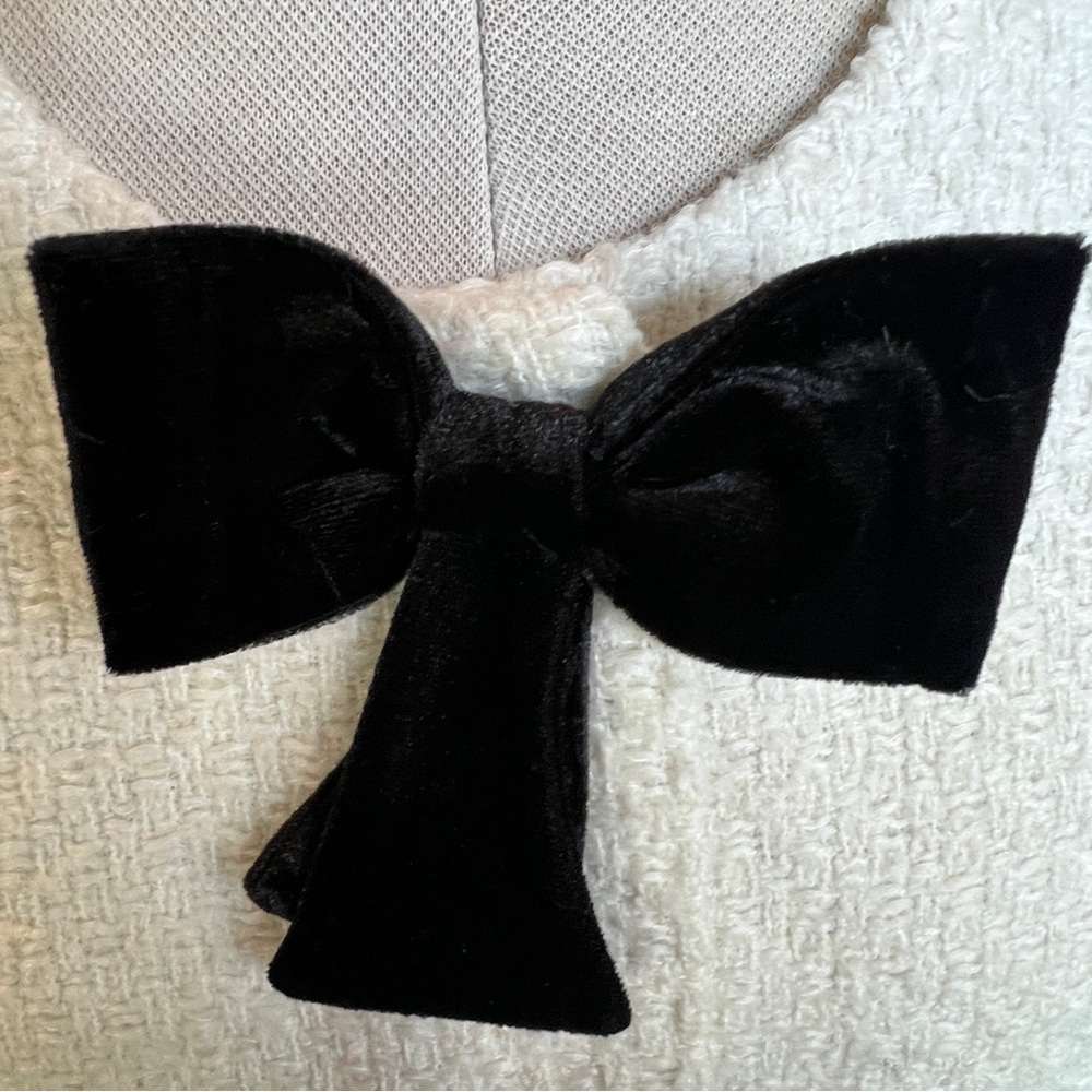 Avec Les Filles Ivory Cream Black Bow Cardigan Blazer NWT - Picture 12 of 16